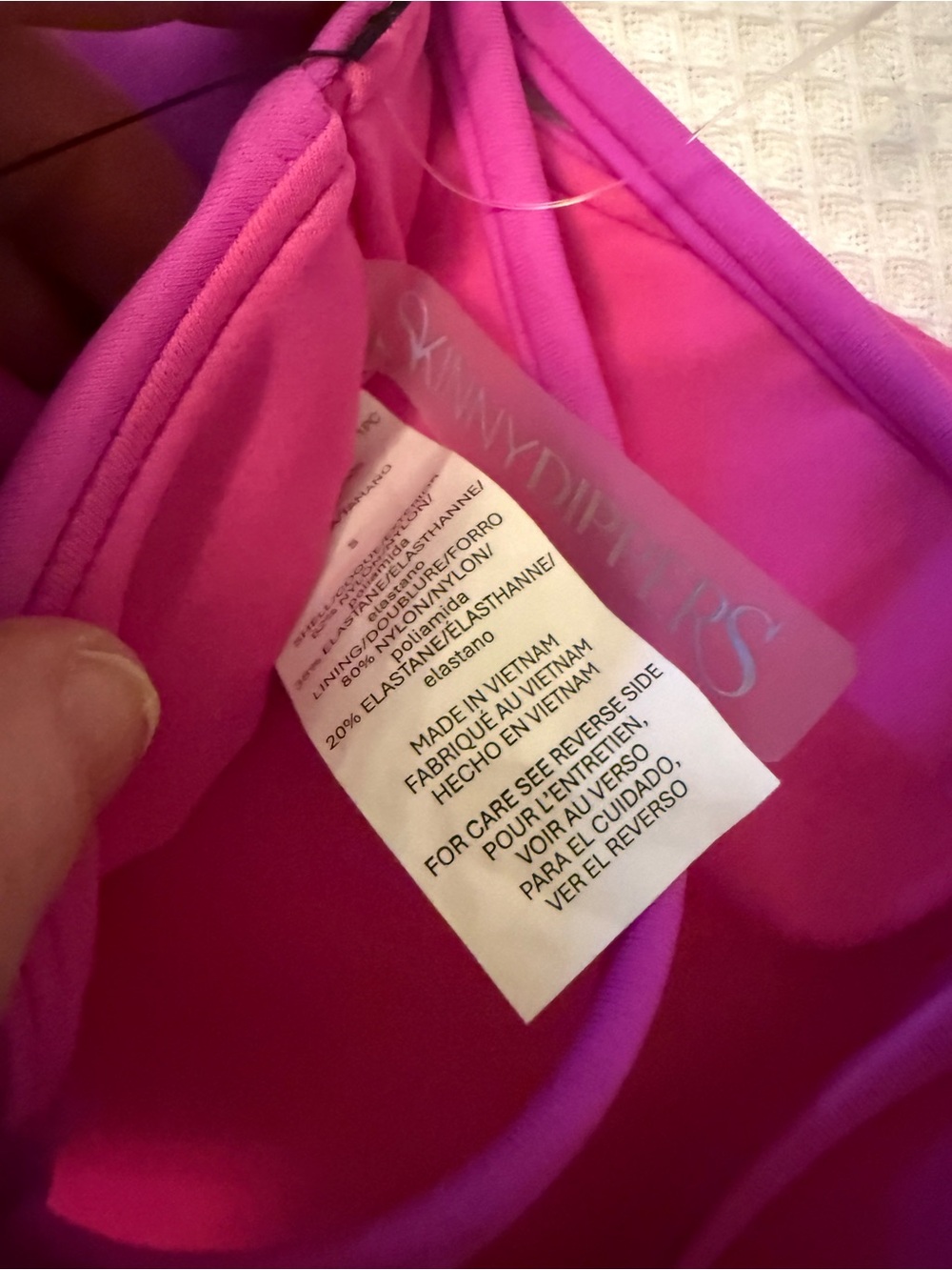 NWT Skinnydippers SZ S Bright Pink One-Piece Swimsuit with Front Lace-Up - Picture 6 of 6